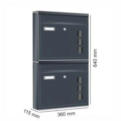 2er Briefkastenanlage RAL 7016 Anthrazit -Hochwertiger Türklingelladen 2er briefkastenanlage ral 7016 anthrazit9