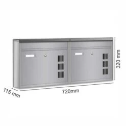 2er Briefkastenanlage Silberfarben Wandbriefkasten -Hochwertiger Türklingelladen 2er briefkastenanlage silberfarben wandbriefkasten10