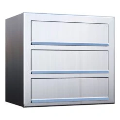 3-Fach Briefkasten Wandbriefkasten Comic Edelstahl