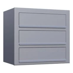 3-Fach Briefkasten Wandbriefkasten Comic Grau Metallic RAL 9007