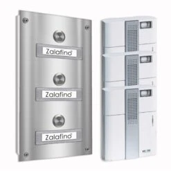 3 Parteien Funk Aufputz Türklingel 145x260mm Mit AP-Kasten