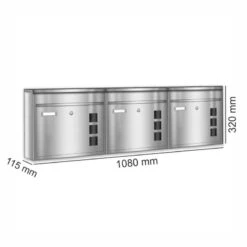 3er Briefkastenanlage Edelstahl Wandbriefkasten -Hochwertiger Türklingelladen 3er briefkastenanlage edelstahl wandbriefkasten10