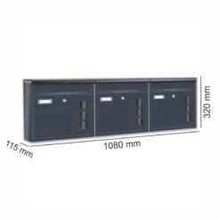 3er Briefkastenanlage RAL 7016 Anthrazit -Hochwertiger Türklingelladen 3er briefkastenanlage ral 7016 anthrazit10