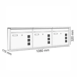 3er Wandbriefkasten Anlage Weiß RAL 9016 21 3er Wandbriefkasten Anlage Weiß RAL 9016 -Hochwertiger Türklingelladen 3er wandbriefkasten anlage weiss ral 901610