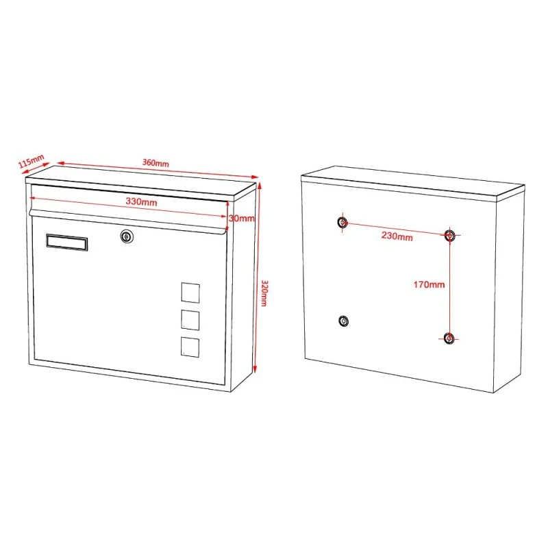 3er Wandbriefkasten Anlage Weiß RAL 9016 9 3er Wandbriefkasten Anlage Weiß RAL 9016 – Bild 7