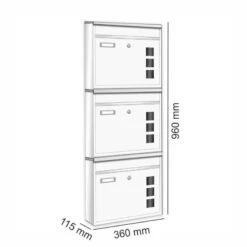 3er Wandbriefkasten Anlage Weiß RAL 9016 20 3er Wandbriefkasten Anlage Weiß RAL 9016 -Hochwertiger Türklingelladen 3er wandbriefkasten anlage weiss ral 90169