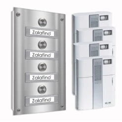 4 Parteien Funk Aufputz Türklingel 145x260mm Mit AP-Kasten