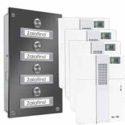 4 Parteien Funk Türklingel 145x260mm Mit UP-Kasten