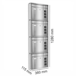 4er Briefkastenanlage Edelstahl Wandbriefkasten -Hochwertiger Türklingelladen 4er briefkastenanlage edelstahl wandbriefkasten9