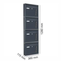 4er Briefkastenanlage RAL 7016 Anthrazit -Hochwertiger Türklingelladen 4er briefkastenanlage ral 7016 anthrazit9