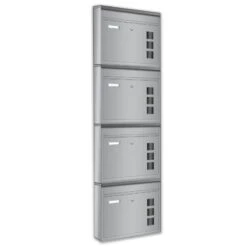 4er Briefkastenanlage Silberfarben Wandbriefkasten