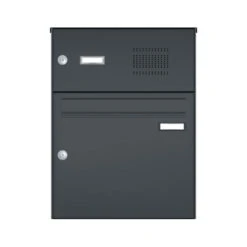 Aufputz-Briefkastenanlage RAL 7016 Mit Klingeltaster Und Sprechsieb