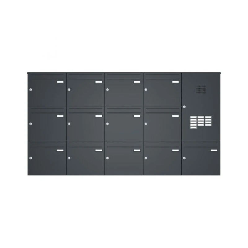 Aufputz-Briefkastenanlage RAL 7016 Mit Klingeltaster Und Sprechsieb 14 Aufputz-Briefkastenanlage RAL 7016 Mit Klingeltaster Und Sprechsieb – Bild 12