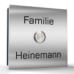 Aufputz Edelstahl Türklingel 100x100mm Superflach Emilia