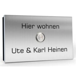 Aufputz Edelstahl Türklingel 110x85mm Superflach Alina