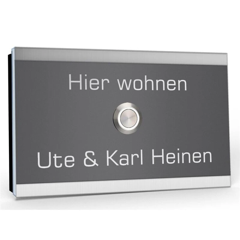 Aufputz Edelstahl Türklingel 110x85mm Superflach Alina 6 Aufputz Edelstahl Türklingel 110x85mm Superflach Alina – Bild 4