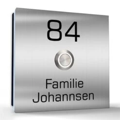 Aufputz Edelstahl Türklingel 120x120mm Superflach Janni