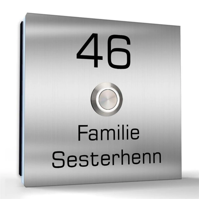 Aufputz Edelstahl Türklingel 80x80mm Mit LED Taster Finn 3 Aufputz Edelstahl Türklingel 80x80mm Mit LED Taster Finn