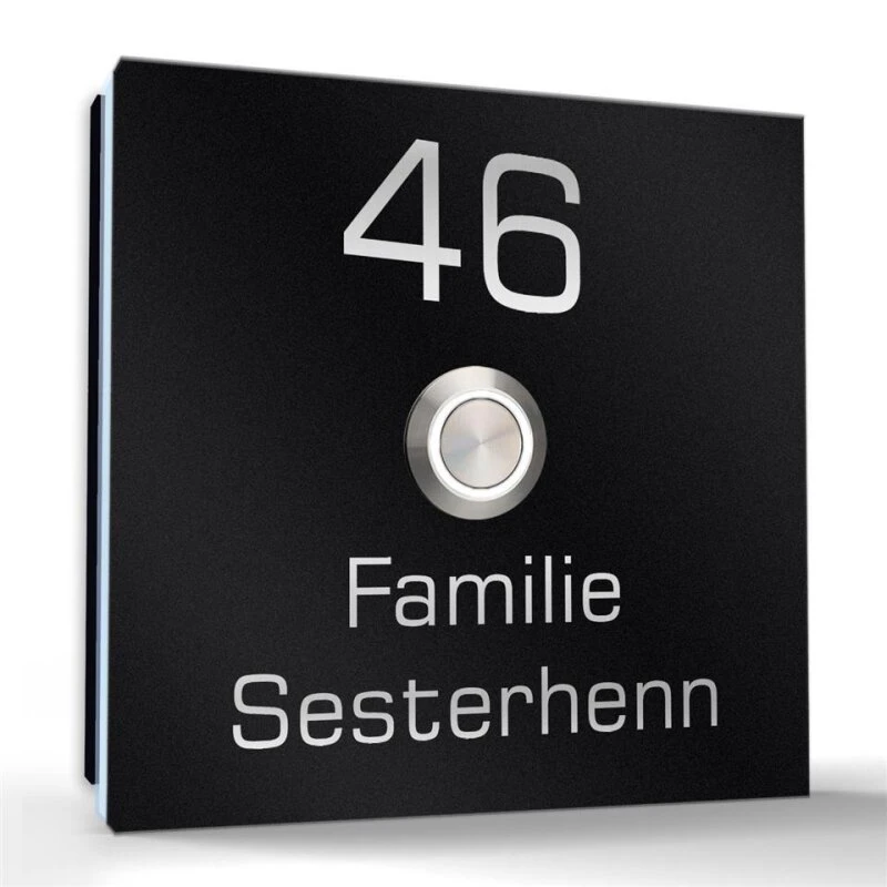 Aufputz Edelstahl Türklingel 80x80mm Mit LED Taster Finn 5 Aufputz Edelstahl Türklingel 80x80mm Mit LED Taster Finn – Bild 3