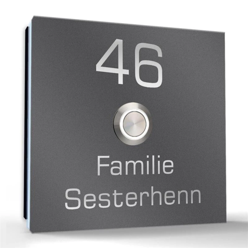 Aufputz Edelstahl Türklingel 80x80mm Mit LED Taster Finn 6 Aufputz Edelstahl Türklingel 80x80mm Mit LED Taster Finn – Bild 4