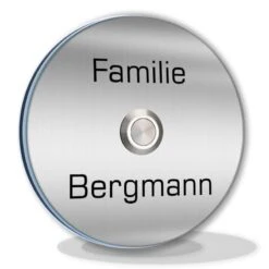 Aufputz Edelstahl Türklingel 90mm Ø Superflach Laura