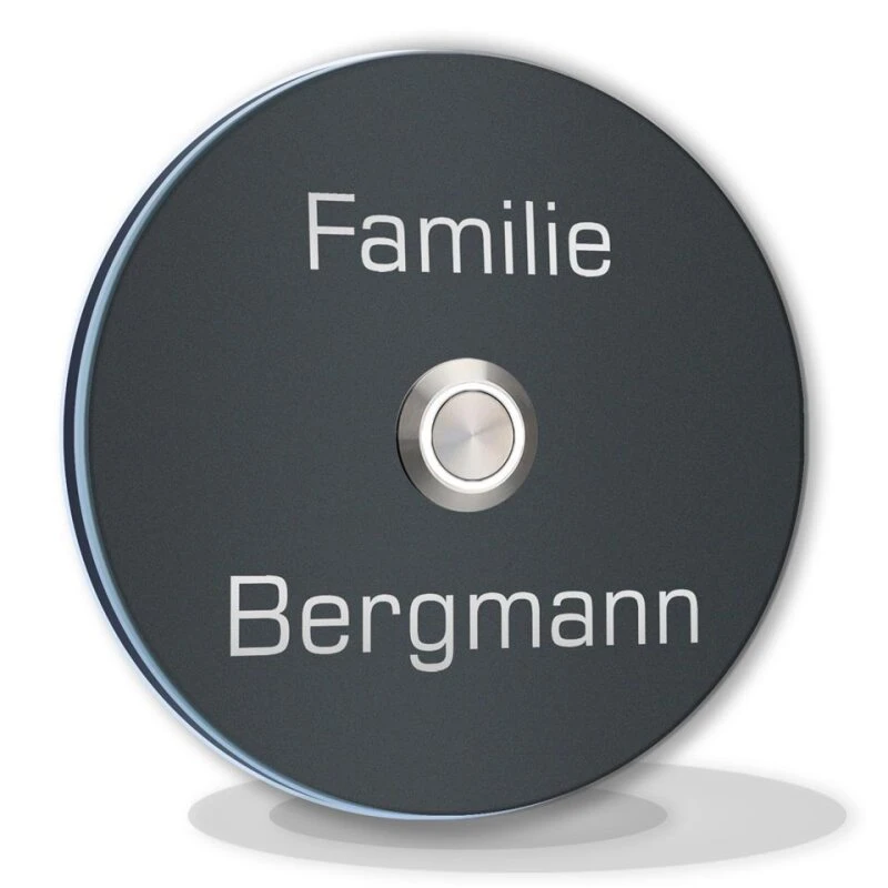 Aufputz Edelstahl Türklingel 90mm Ø Superflach Laura 4 Aufputz Edelstahl Türklingel 90mm Ø Superflach Laura – Bild 2