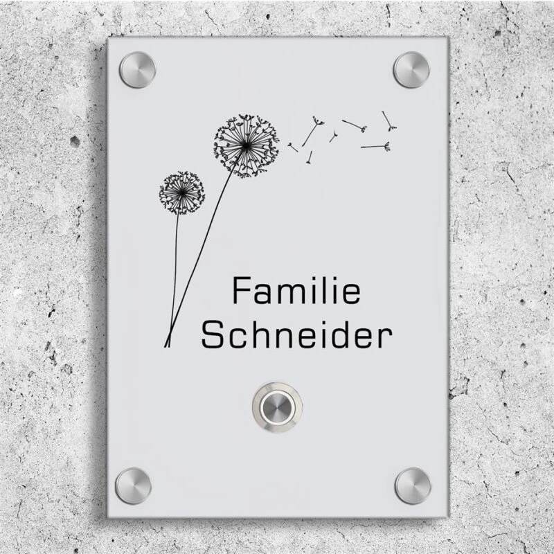 Design Aufputz Türklingel aus Acrylglas 150x210mm Uranus 4 Design Aufputz Türklingel aus Acrylglas 150x210mm Uranus – Bild 2