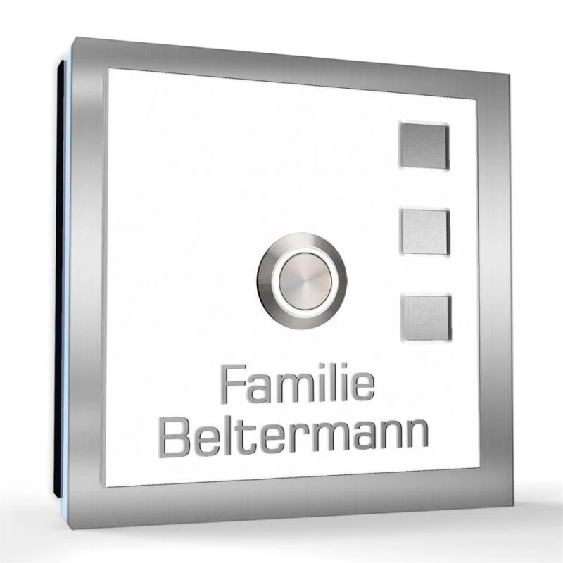 Aufputz Türklingel Edelstahl 100x100mm Superflach Eva 6 Aufputz Türklingel Edelstahl 100x100mm Superflach Eva – Bild 4