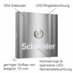 Aufputz Türklingel Edelstahl Beleuchtet 100x100mm 17 Aufputz Türklingel Edelstahl Beleuchtet 100x100mm -Hochwertiger Türklingelladen aufputz tuerklingel edelstahl beleuchtet 100x100mm8