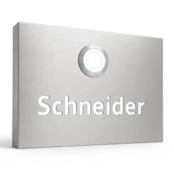 Aufputz Türklingel Edelstahl Beleuchtet 110x80mm