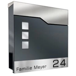 Briefkasten ANTHRAZIT Mit Beschriftung Wandbriefkasten Postkasten Alsfeld