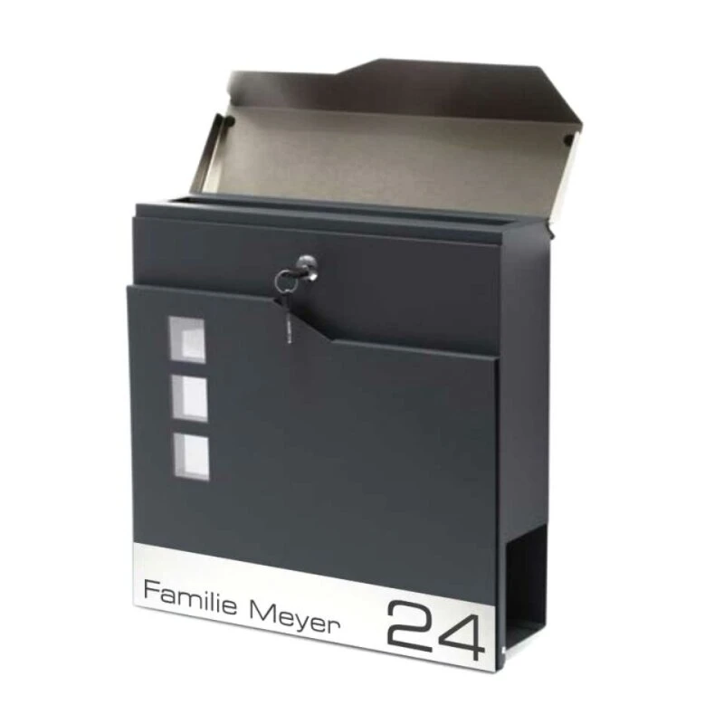 Briefkasten ANTHRAZIT Mit Beschriftung Wandbriefkasten Postkasten Alsfeld 4 Briefkasten ANTHRAZIT Mit Beschriftung Wandbriefkasten Postkasten Alsfeld – Bild 2