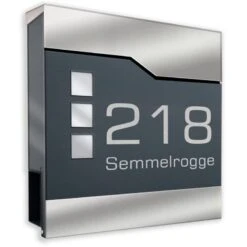 Briefkasten ANTHRAZIT Mit Beschriftung Wandbriefkasten Postkasten Celia