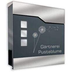 Briefkasten ANTHRAZIT Mit Beschriftung Wandbriefkasten Postkasten Charlotte