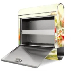 Briefkasten Briefbox Wandbriefkasten Edelstahl Kamille Und Mohn -Hochwertiger Türklingelladen briefkasten briefbox wandbriefkasten edelstahl kamille und mohn4