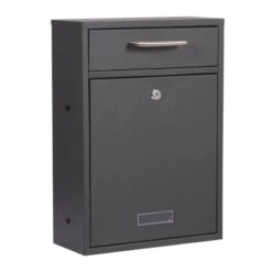 Briefkasten Edelstahl Wandbriefkasten Anthrazit Max