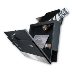 Briefkasten Mit FUNKKLINGEL ANTHRAZIT & Edelstahl Laser Namensblende -Hochwertiger Türklingelladen briefkasten mit funkklingel anthrazit edelstahl laser namensblende4