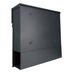 Briefkasten Mit FUNKKLINGEL ANTHRAZIT GRAU & Edelstahl Laser Namensblende -Hochwertiger Türklingelladen briefkasten mit funkklingel anthrazit grau edelstahl laser namensblende3