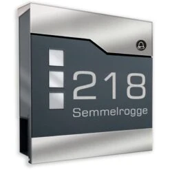 Briefkasten Mit FUNKKLINGEL ANTHRAZIT Postkasten Wandbriefkasten Alexis