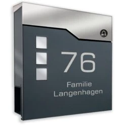 Briefkasten Mit FUNKKLINGEL ANTHRAZIT Postkasten Wandbriefkasten David
