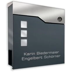 Briefkasten Mit FUNKKLINGEL ANTHRAZIT Postkasten Wandbriefkasten Leonie