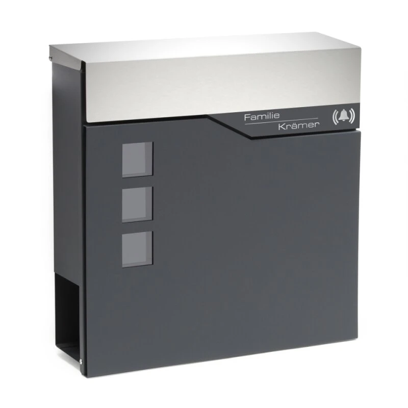 Briefkasten Mit FUNKKLINGEL ANTHRAZIT Postkasten Wandbriefkasten TOMA 3 Briefkasten Mit FUNKKLINGEL ANTHRAZIT Postkasten Wandbriefkasten TOMA