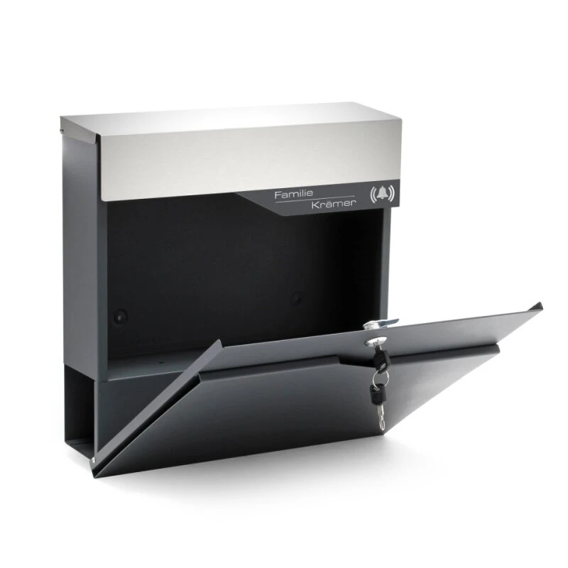 Briefkasten Mit FUNKKLINGEL ANTHRAZIT Postkasten Wandbriefkasten TOMA 5 Briefkasten Mit FUNKKLINGEL ANTHRAZIT Postkasten Wandbriefkasten TOMA – Bild 3