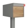 Briefkasten Standbriefkasten Square Grau Metallic RAL 9007 Mit HPL-Front -Hochwertiger Türklingelladen briefkasten standbriefkasten square grau metallic ral 9007 mit hpl front