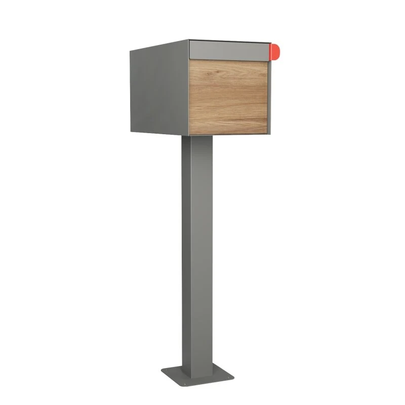 Briefkasten Standbriefkasten Square Grau Metallic RAL 9007 Mit HPL-Front 6 Briefkasten Standbriefkasten Square Grau Metallic RAL 9007 Mit HPL-Front – Bild 4