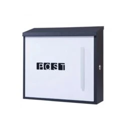 Briefkasten Wandbriefkasten Postkasten Postfach Schwarz/weiss Inkl. Post Schriftzug