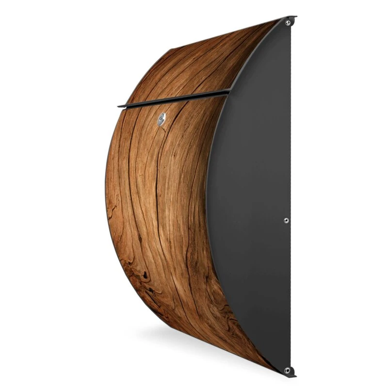 Burg-Wächter Briefkasten Postkasten Wandbriefkasten Anthrazit Trockenes Holz 5 Burg-Wächter Briefkasten Postkasten Wandbriefkasten Anthrazit Trockenes Holz – Bild 3