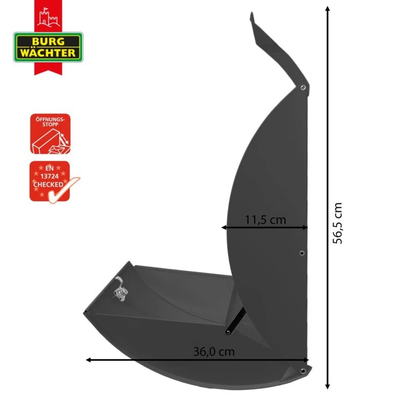 Burg-Wächter Briefkasten Postkasten Wandbriefkasten Anthrazit Trockenes Holz 7 Burg-Wächter Briefkasten Postkasten Wandbriefkasten Anthrazit Trockenes Holz – Bild 5