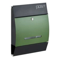Design Briefkasten Postkasten Mailbox Mit Zeitungsfach Schwarz-Grün