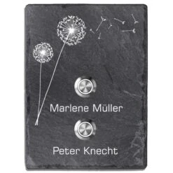 Design Türklingel Schiefer 150x200mm Pusteblume